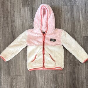Eddie Bauer Cozy Kids Hooded Sherpa Jacket - Pink & Cream Size 4T
